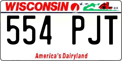 WI license plate 554PJT