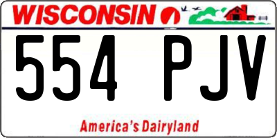 WI license plate 554PJV