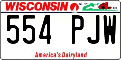 WI license plate 554PJW