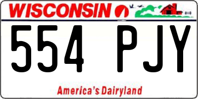 WI license plate 554PJY
