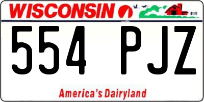 WI license plate 554PJZ