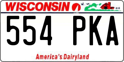WI license plate 554PKA
