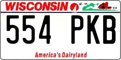 WI license plate 554PKB