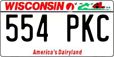 WI license plate 554PKC