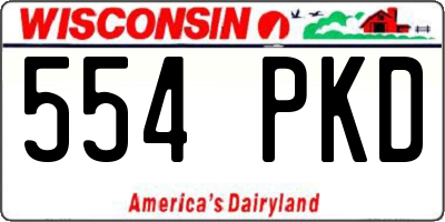 WI license plate 554PKD