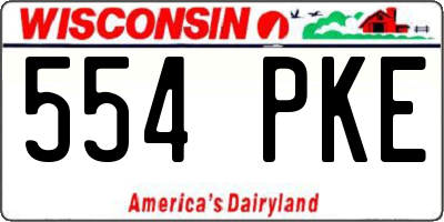 WI license plate 554PKE