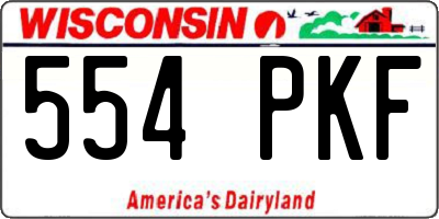 WI license plate 554PKF
