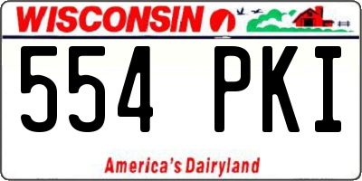 WI license plate 554PKI