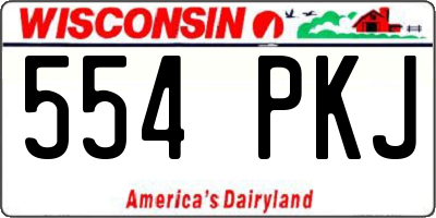 WI license plate 554PKJ
