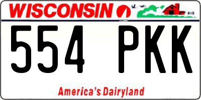 WI license plate 554PKK