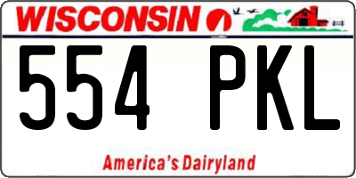 WI license plate 554PKL