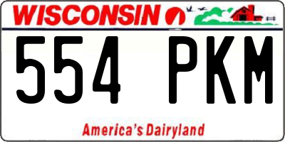 WI license plate 554PKM