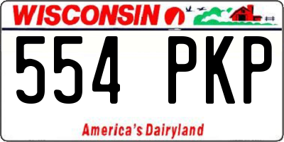 WI license plate 554PKP