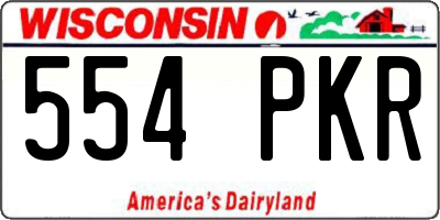 WI license plate 554PKR