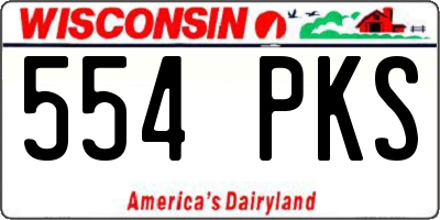 WI license plate 554PKS