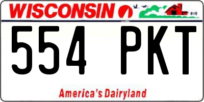 WI license plate 554PKT