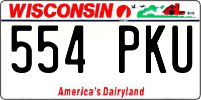 WI license plate 554PKU