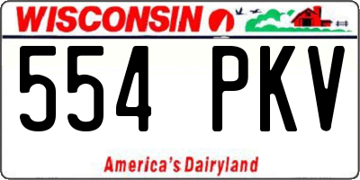 WI license plate 554PKV