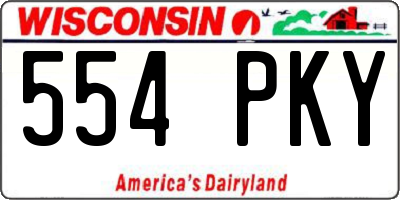 WI license plate 554PKY