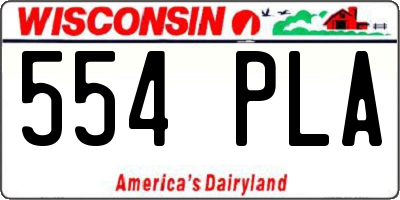 WI license plate 554PLA
