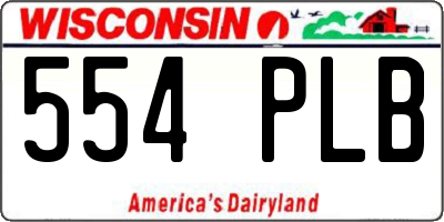 WI license plate 554PLB