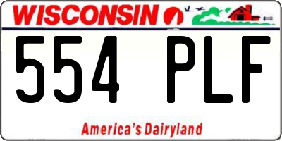 WI license plate 554PLF