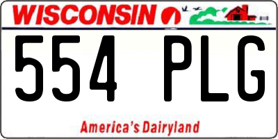 WI license plate 554PLG