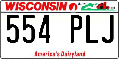 WI license plate 554PLJ