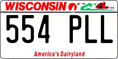 WI license plate 554PLL