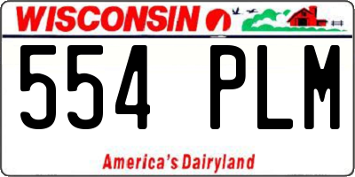 WI license plate 554PLM