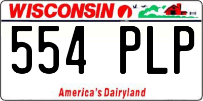 WI license plate 554PLP