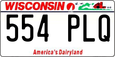 WI license plate 554PLQ