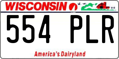 WI license plate 554PLR