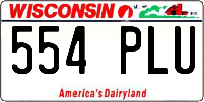 WI license plate 554PLU