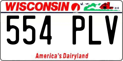 WI license plate 554PLV