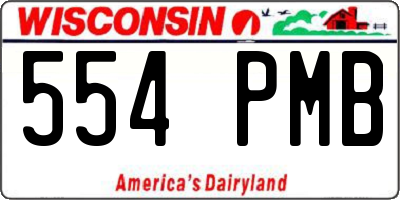 WI license plate 554PMB