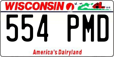 WI license plate 554PMD