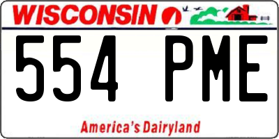 WI license plate 554PME