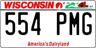 WI license plate 554PMG