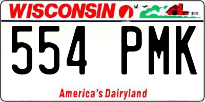 WI license plate 554PMK