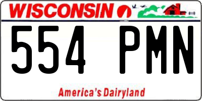WI license plate 554PMN
