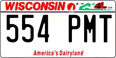 WI license plate 554PMT