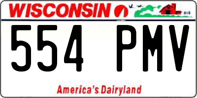 WI license plate 554PMV