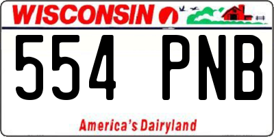 WI license plate 554PNB