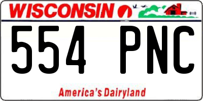 WI license plate 554PNC
