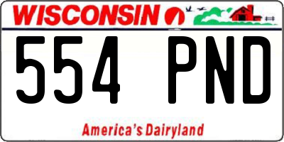 WI license plate 554PND