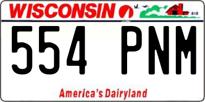 WI license plate 554PNM