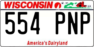 WI license plate 554PNP