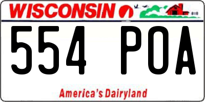 WI license plate 554POA