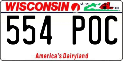 WI license plate 554POC